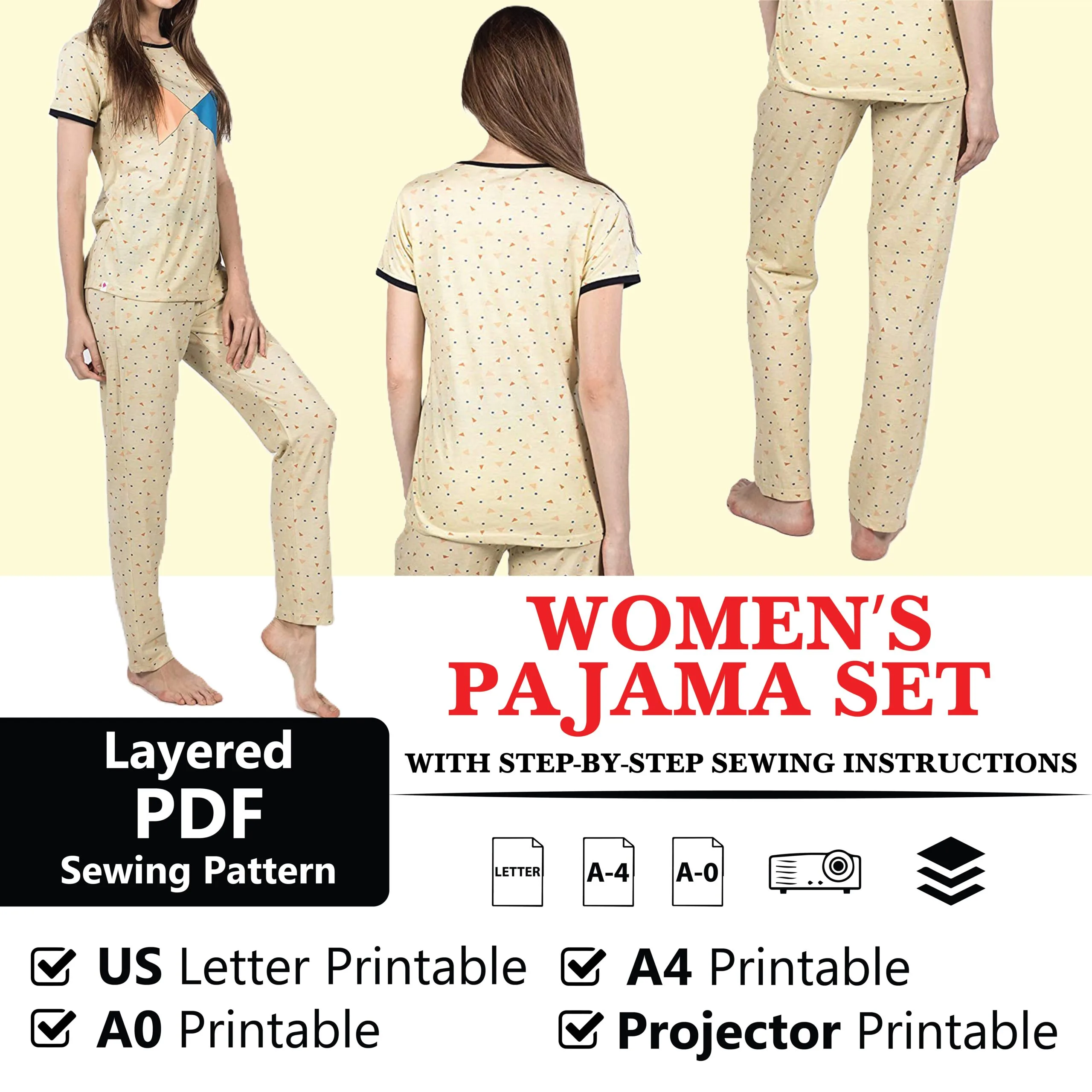 Pajama PDF Sewing Pattern