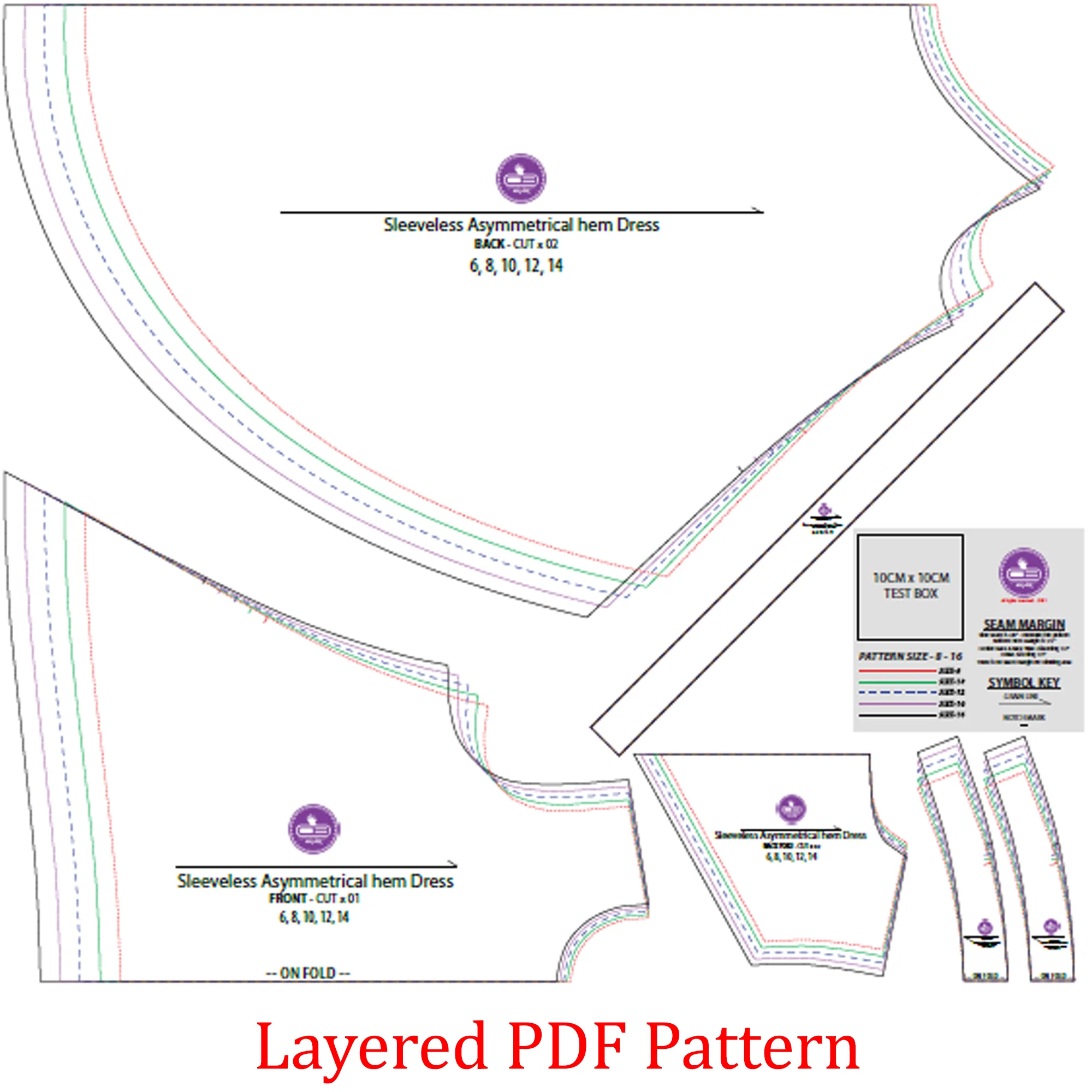 Asymmetrical Hem Dress Pdf Sewing Pattern - Image 6