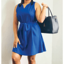 Belted V Neck Midi Dress Free PDF Sewing Pattern