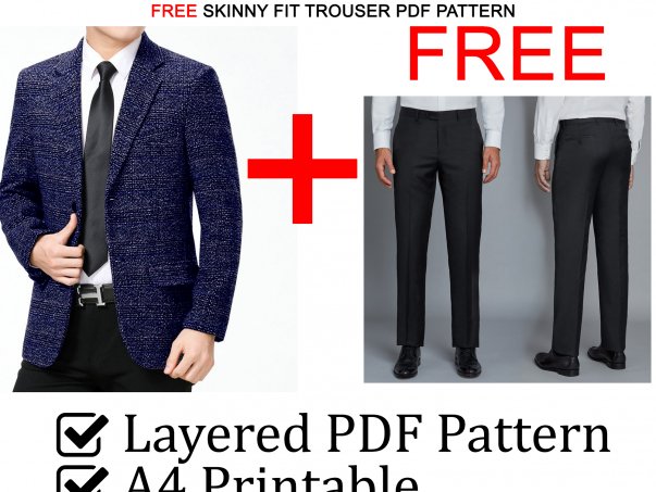 Male Blazer PDF Sewing Pattern, blazer, jacket pattern, coat pattern