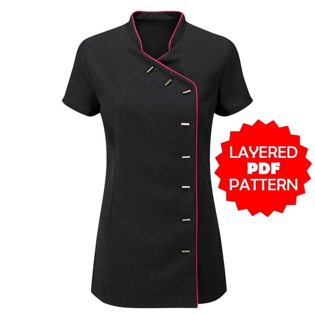 Mandarin Collar Tunic Sewing Pattern - Craftbook99