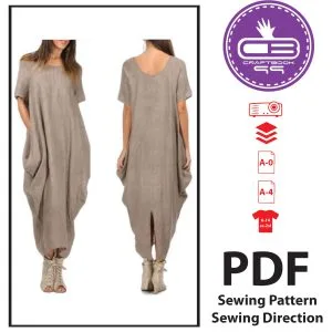 Boho Style Long Dress PDF Sewing Pattern