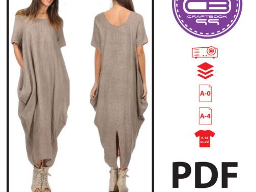 Boho Style Long Dress PDF Sewing Pattern