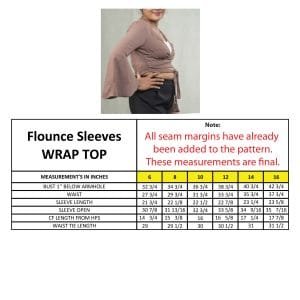 Flounce Sleeves Wrap Top PDF Sewing Pattern