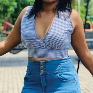 Deep Neck Summer Crop Top PDF Sewing Pattern