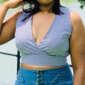 Deep Neck Summer Crop Top PDF Sewing Pattern