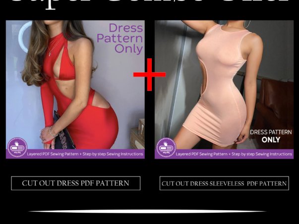 Cutout Dress pdf Sewing Pattern Bundle