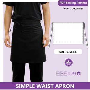 Simple Waist Apron PDF Sewing Pattern