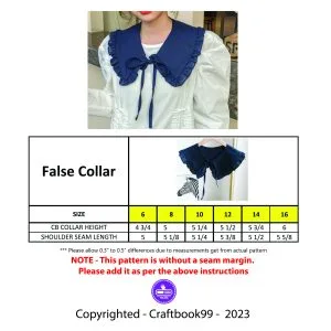 False Collar Pdf Sewing Pattern