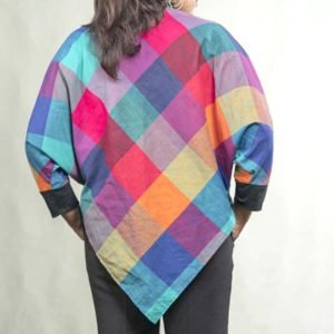 High Neck Plaid Poncho Top PDF Sewing Pattern