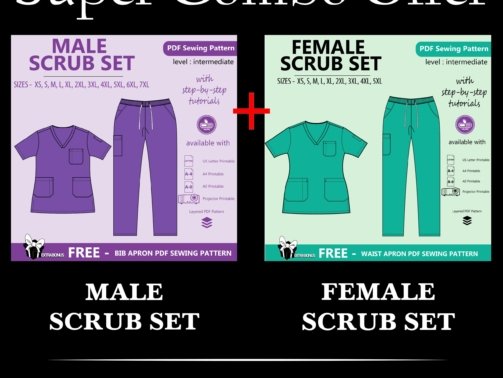 Scrub Set PDF Sewing Bundle Pattern