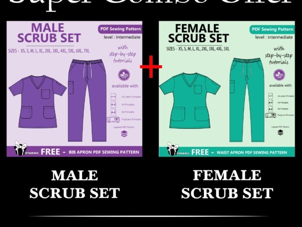 Scrub Set PDF Sewing Bundle Pattern