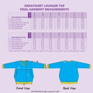 Sweatshirt Lounger Top PDF Sewing Pattern