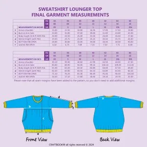 Sweatshirt Lounger Top PDF Sewing Pattern