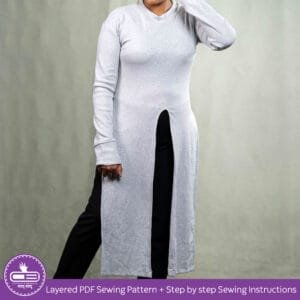 Front Split Longline Top PDF Sewing Free Pattern