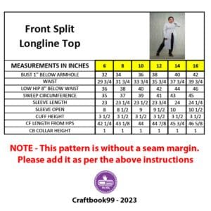 Front Split Longline Top PDF Sewing Free Pattern