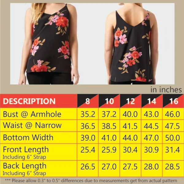 Women’s Camisole PDF Sewing Pattern