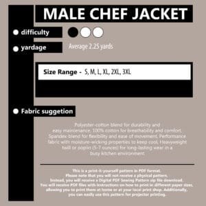 Classic Chef Jacket PDF Sewing Pattern