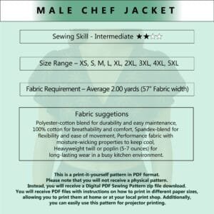 Mens Chef Jacket and Trouser Sewing Pattern