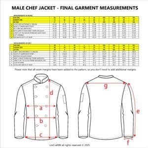 Mens Chef Jacket and Trouser Sewing Pattern