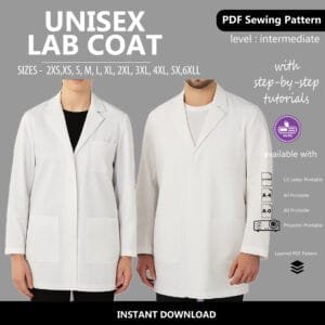 Unisex Lab Coat PDF Sewing Pattern