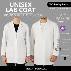 Unisex Lab Coat PDF Sewing Pattern