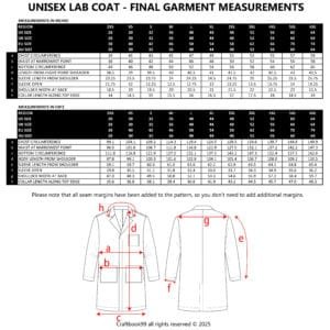 Unisex Lab Coat PDF Sewing Pattern