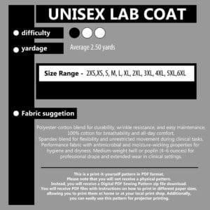 Unisex Lab Coat PDF Sewing Pattern